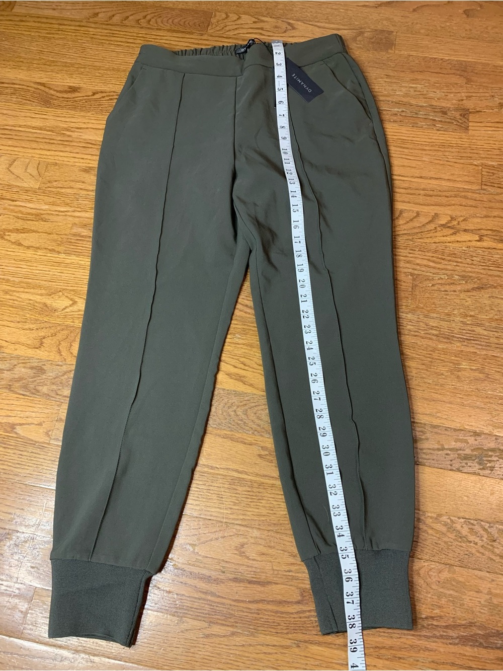 NWT DYNAMITE Sacha Dressy High Waist Jogger Pants Olive Green Size M - Picture 6 of 9